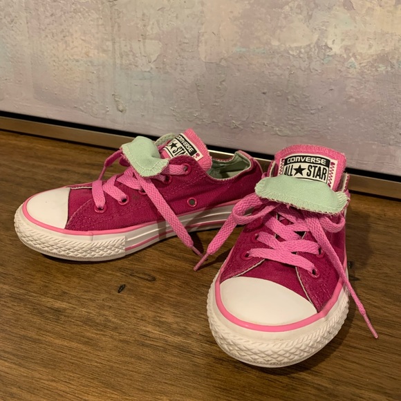 Converse Other - Brand New Kids Pink/Green Converse Shoes Size 12